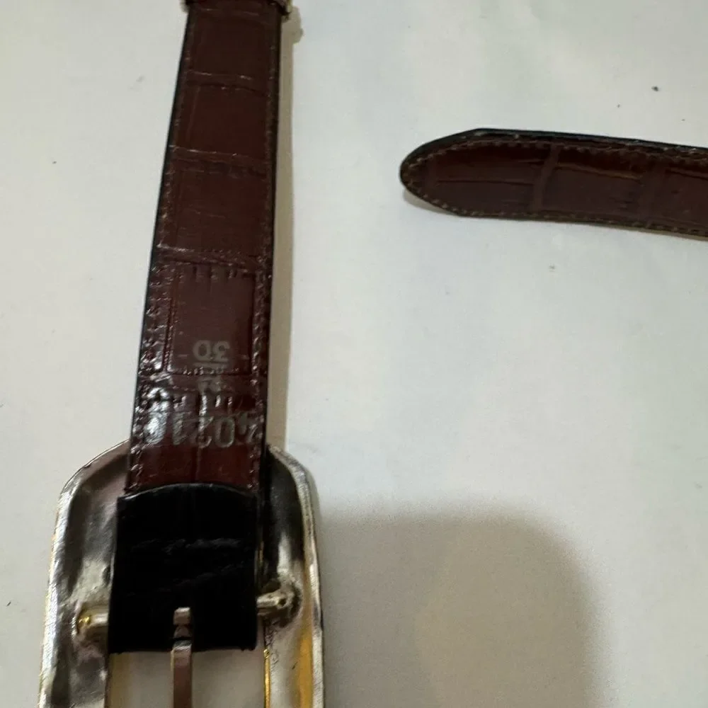 Brighton Marcus 2 Tone Belt VTG Black & Brown Leather Size M 30 Women